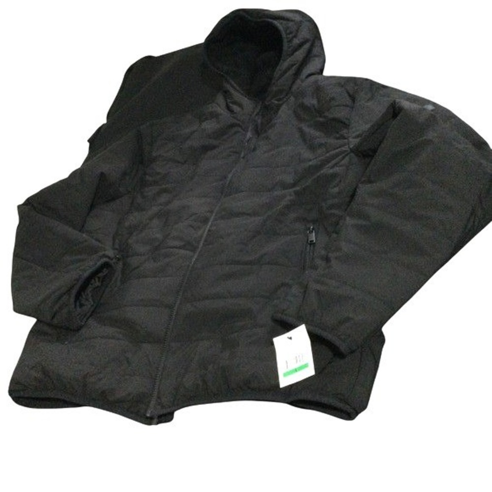 DKNY Black Puffer Hooded Jacket Full Zip Quilted Winter Warm Coat L‎